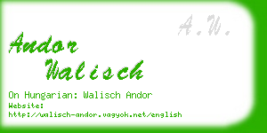 andor walisch business card